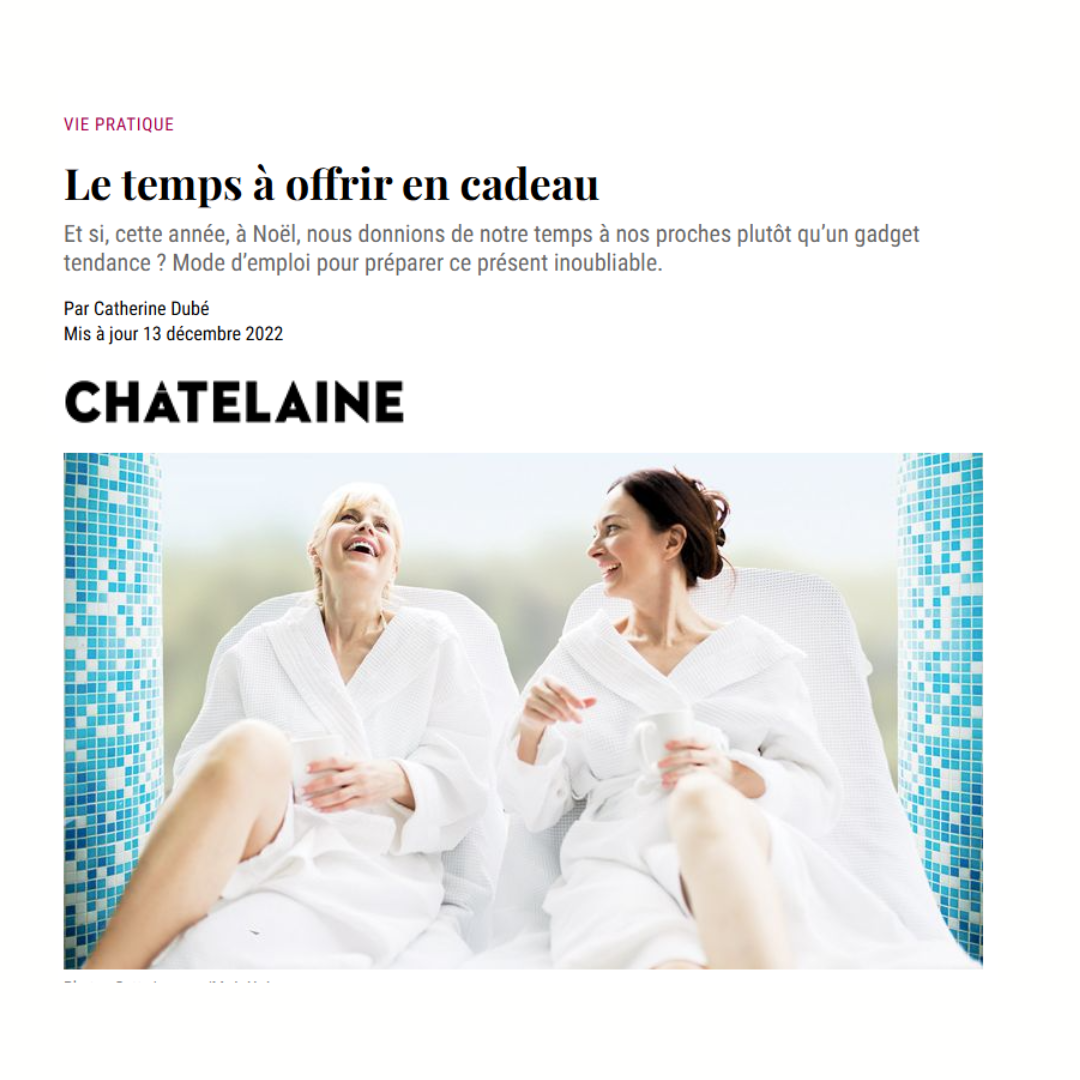 gestion du temps collaboration avec Chatelaine